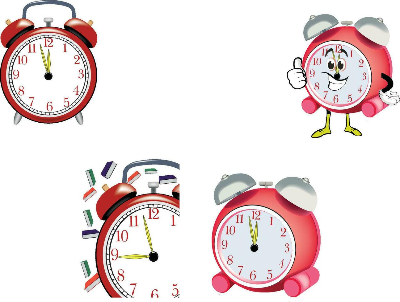 red alarm clock with ringtone at comic bell vector