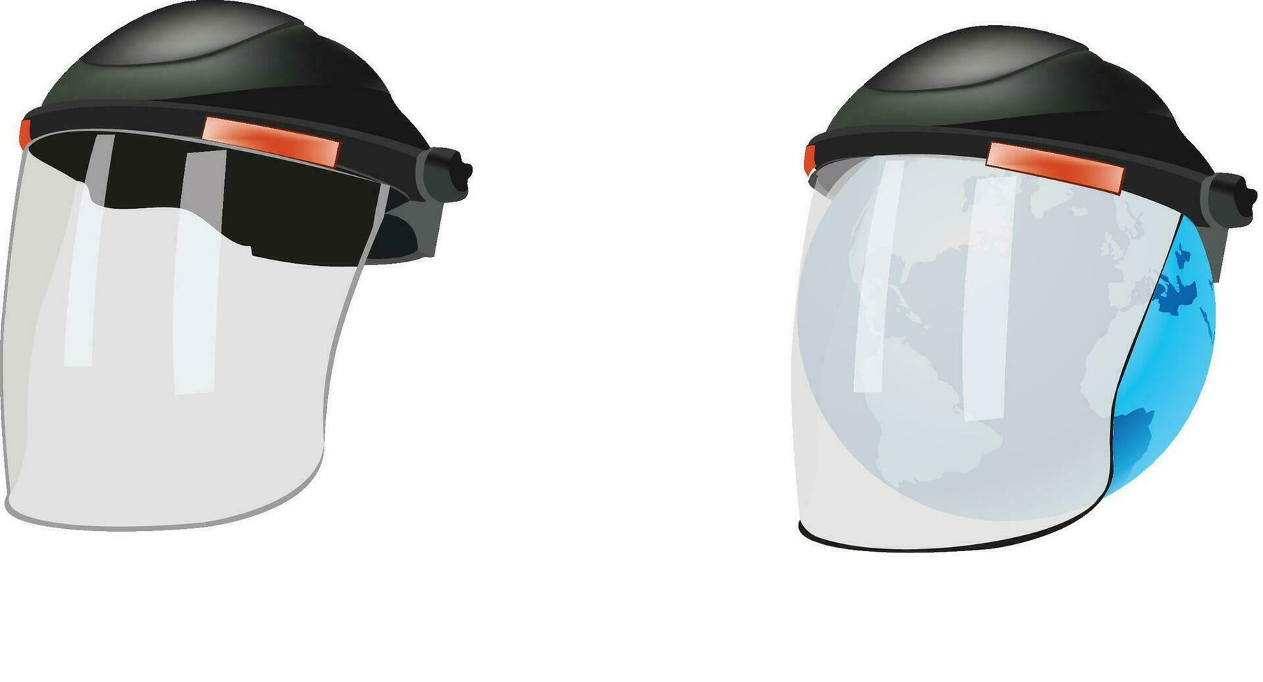 Helmet with protective visor for risky work- vector