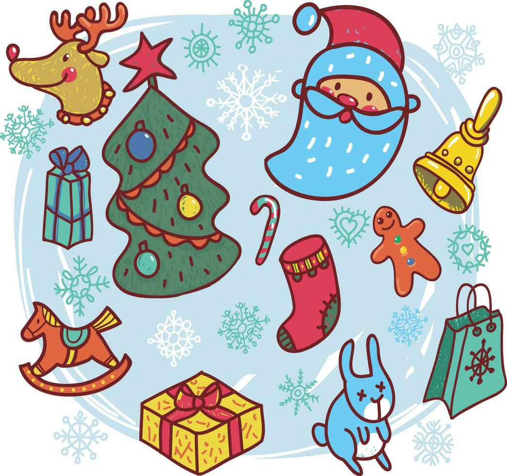 Christmas object set vector