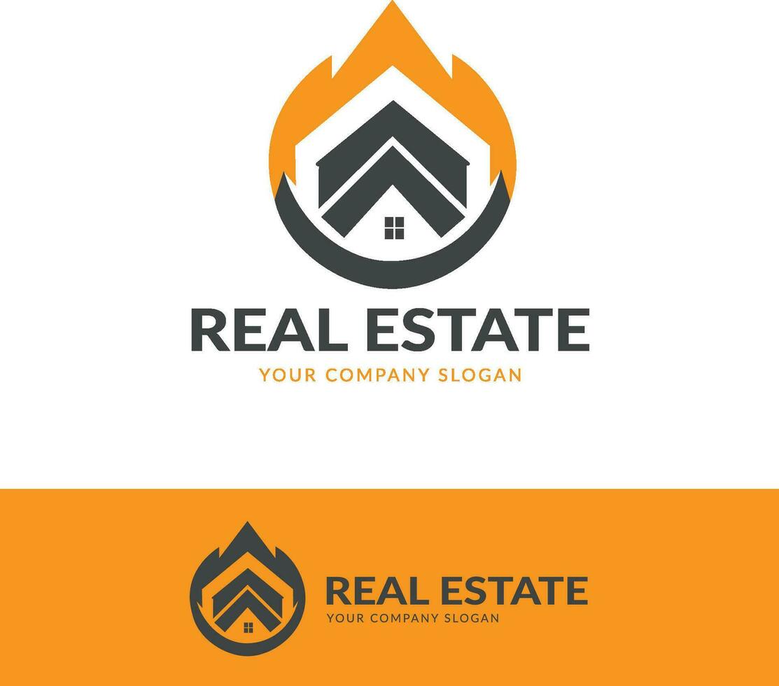 Real estate house modern logo design template vector