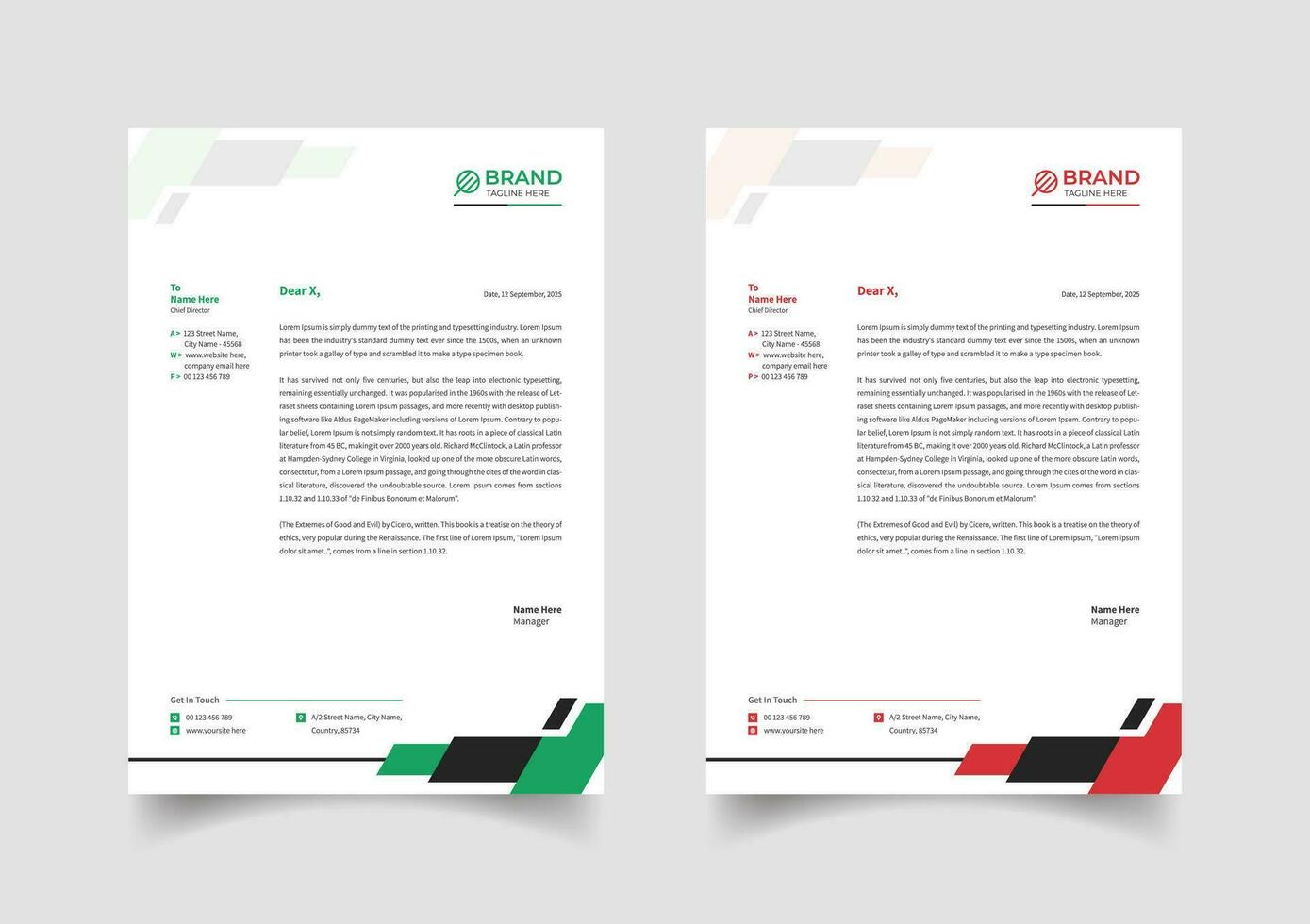 Creative business letterhead template design vector