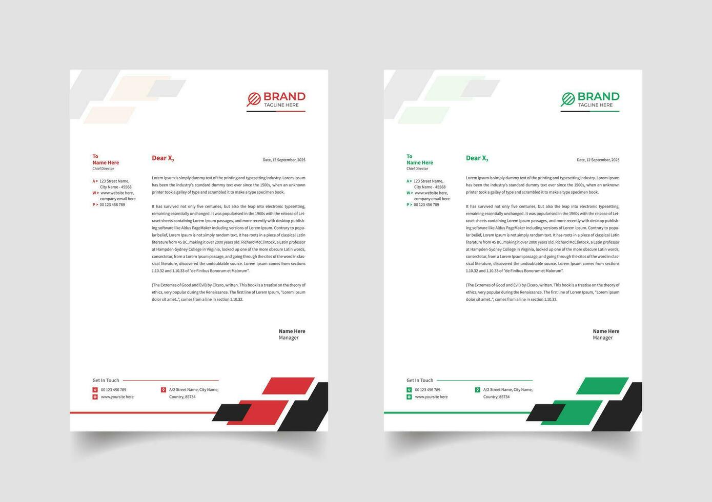 Creative business letterhead template design vector