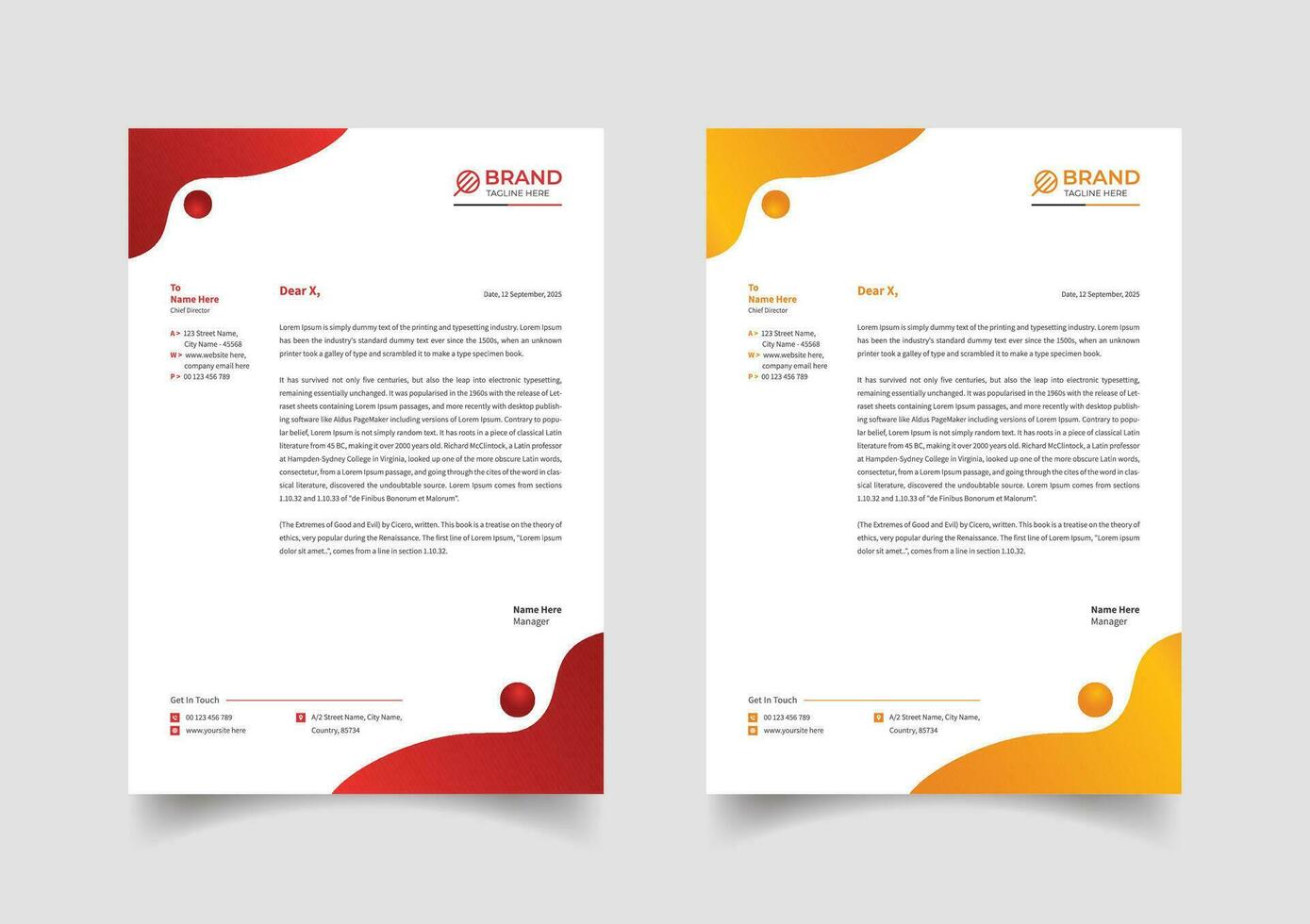 Creative business letterhead template design vector