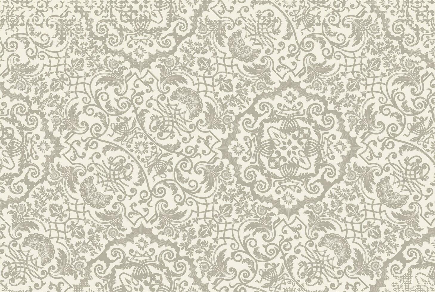 Vector vintage wallpaper design. Damask floral pattern.