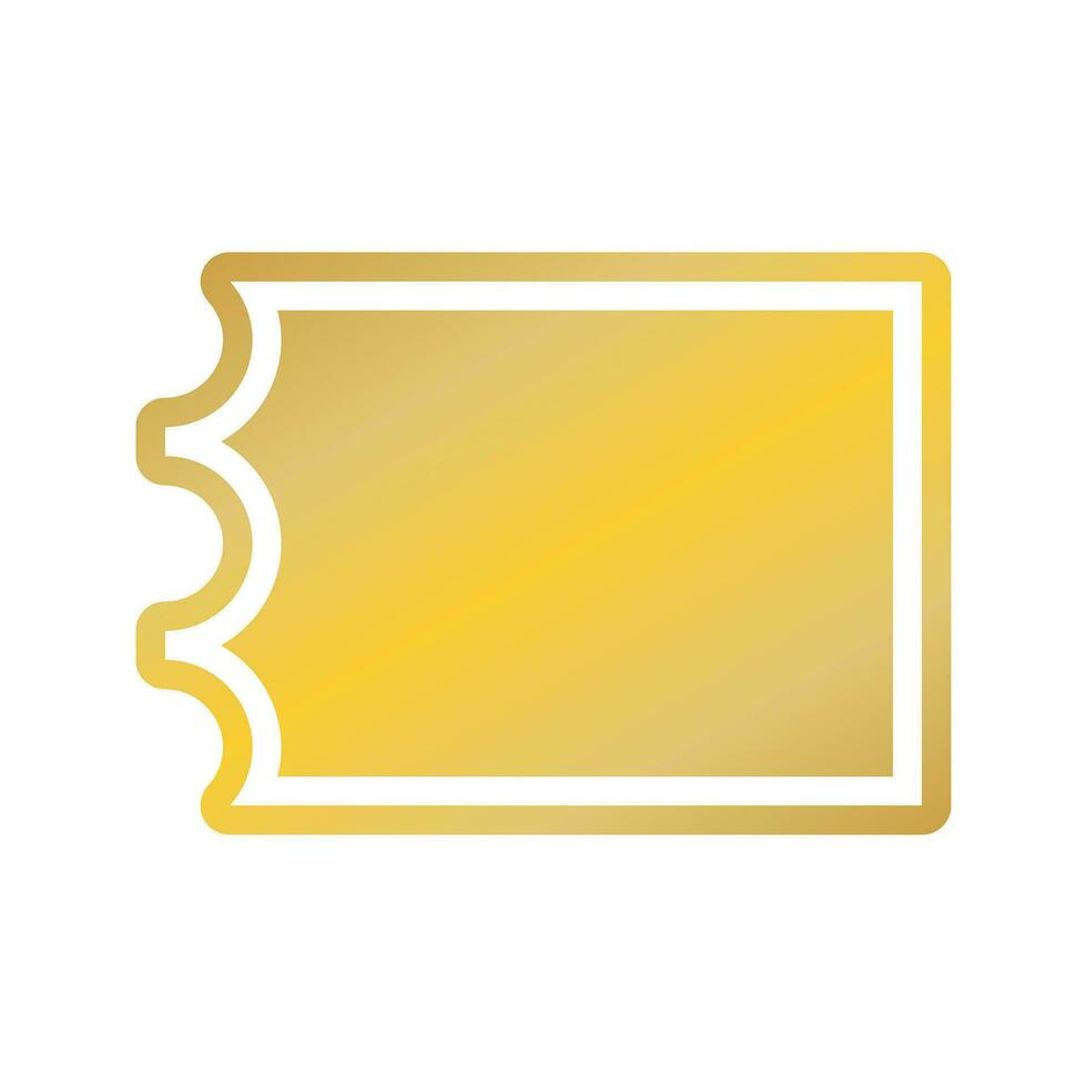 cupón cine boleto aislado icono vector ilustración diseño gráfico plano estilo dorado color.