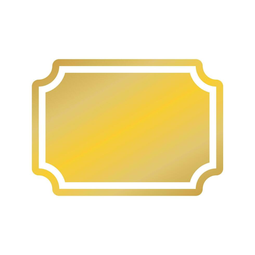 vintage label frame icon vector illustration design graphic flat style yellow color.