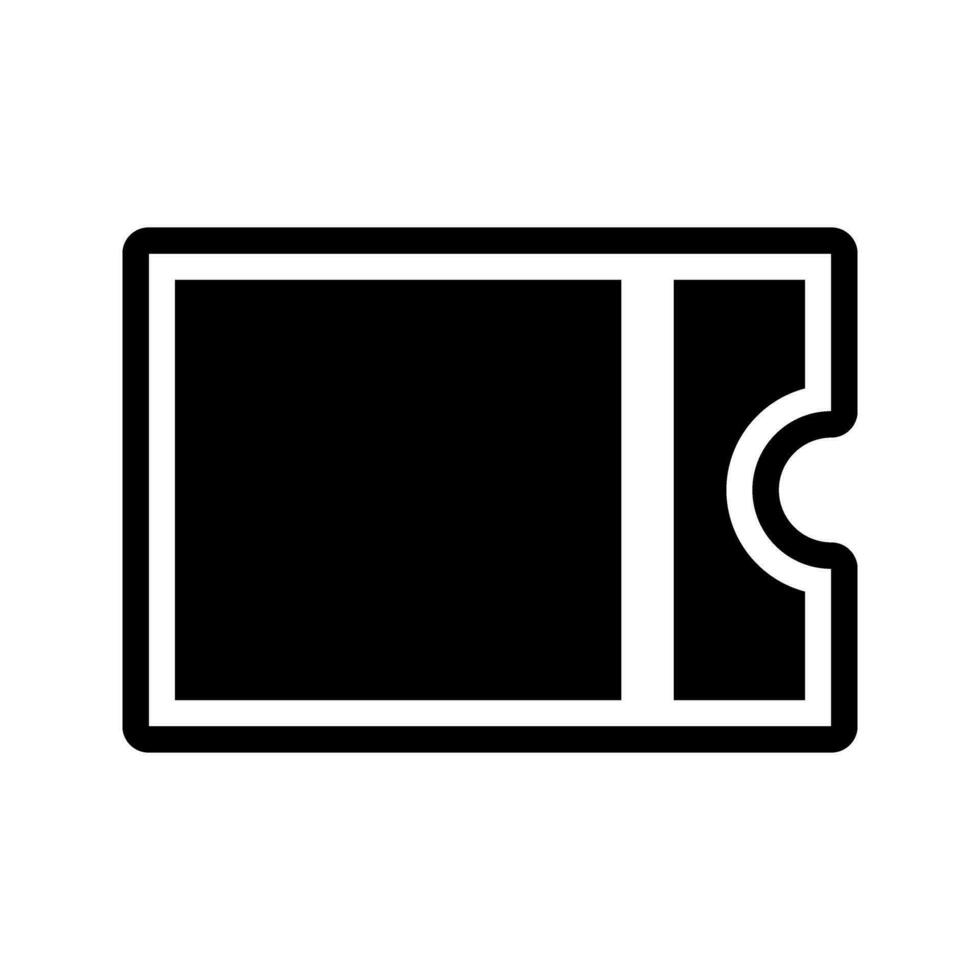 Ticket icon glyph style Flat design. Can be used for mobile apps, websites and UI. Vector illustration. Eps 10.