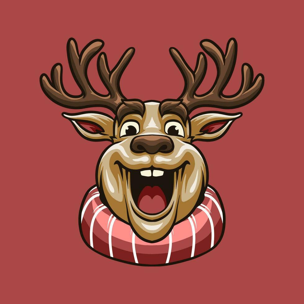 Deer Christmas mascot great illustration for your branding business vector