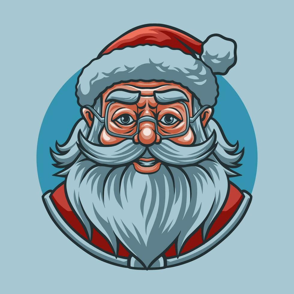 Papa Noel claus mascota genial ilustración para tu marca negocio vector