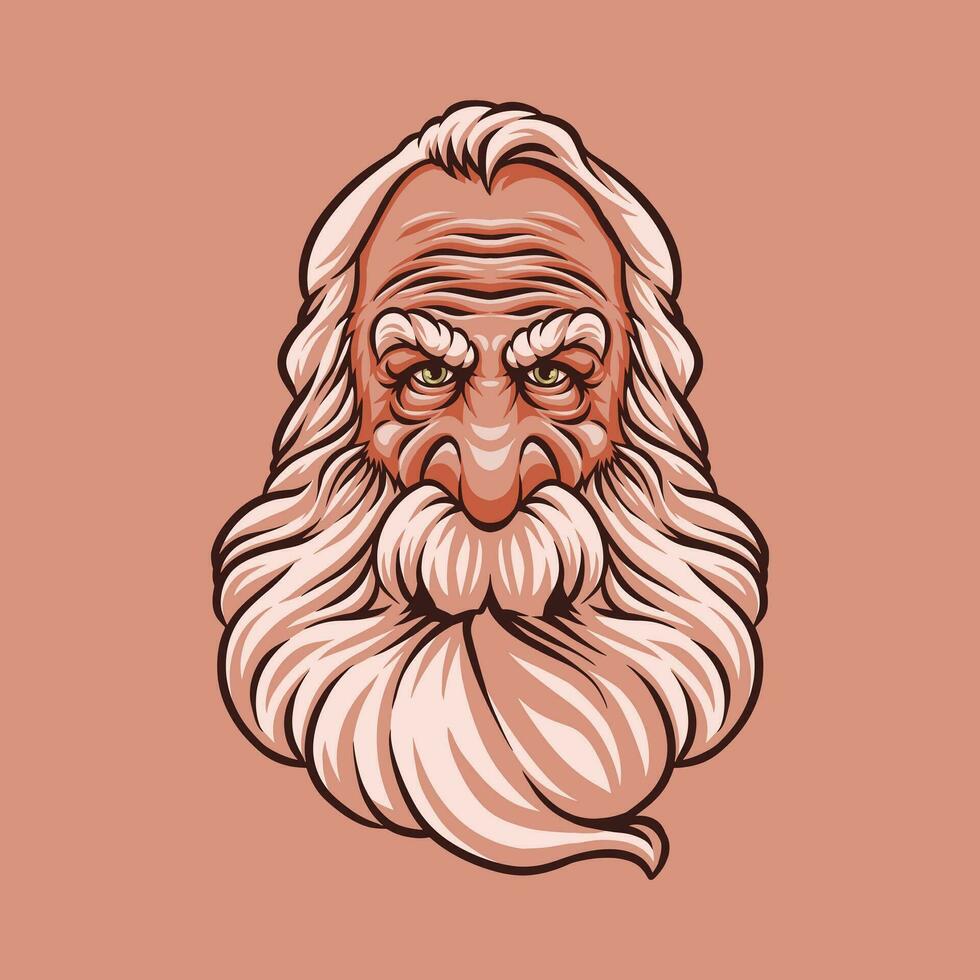 Papa Noel claus mascota genial ilustración para tu marca negocio vector