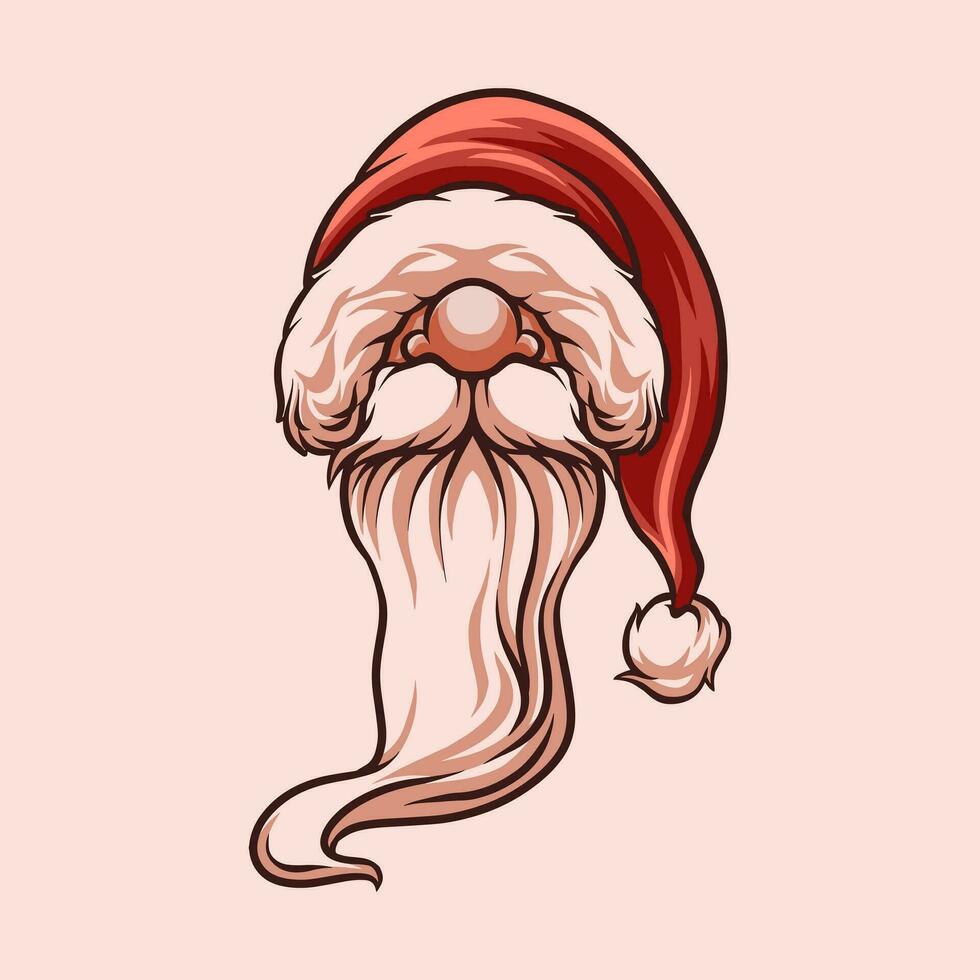 Papa Noel claus mascota genial ilustración para tu marca negocio vector