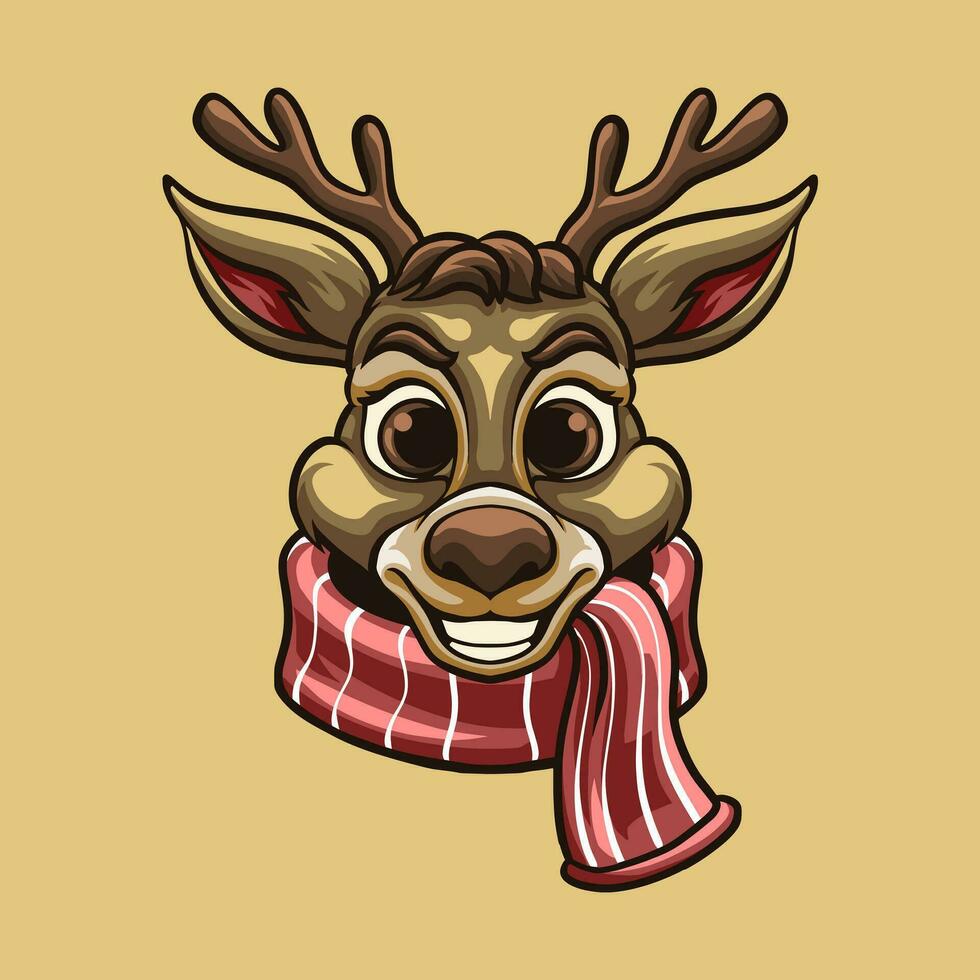 Deer Christmas mascot great illustration for your branding business vector