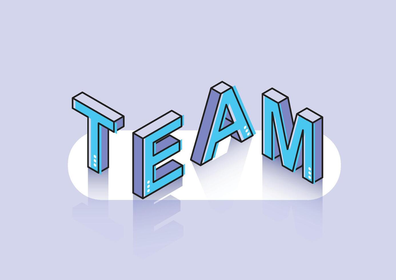 Isometric Team Word. Modern Vector Illustration-2