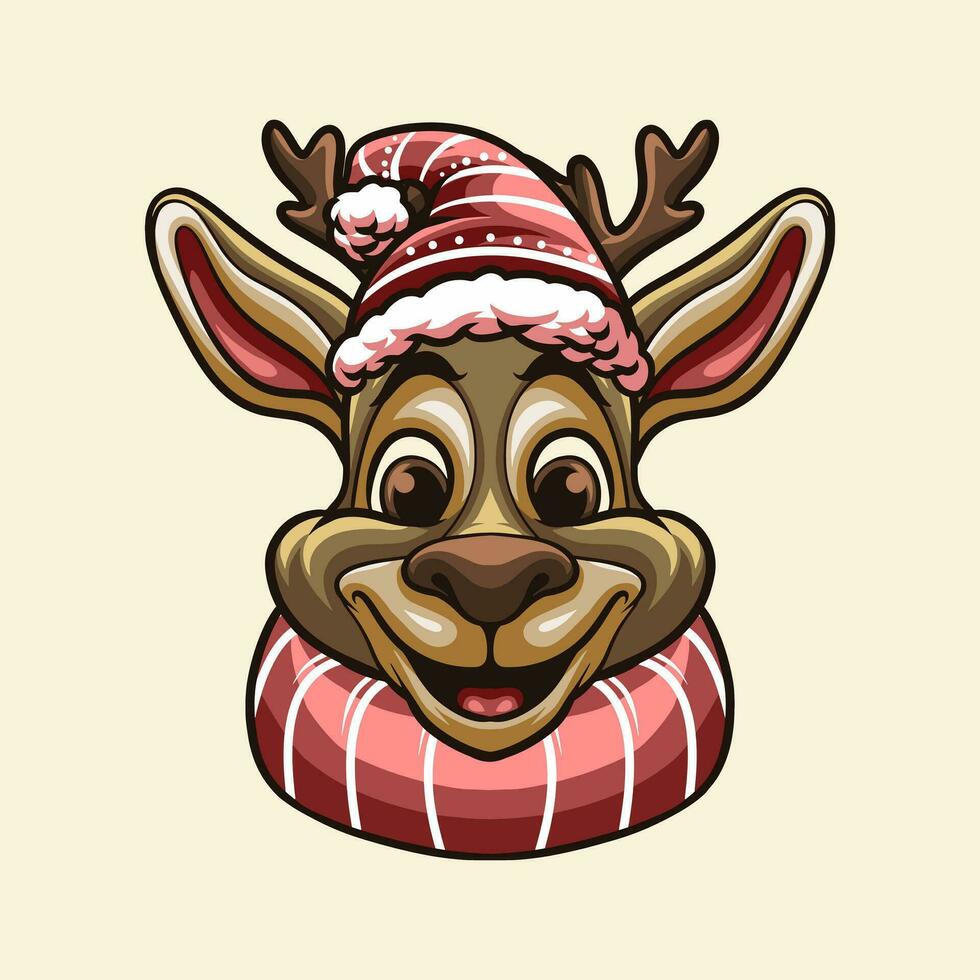 Deer Christmas mascot great illustration for your branding business vector
