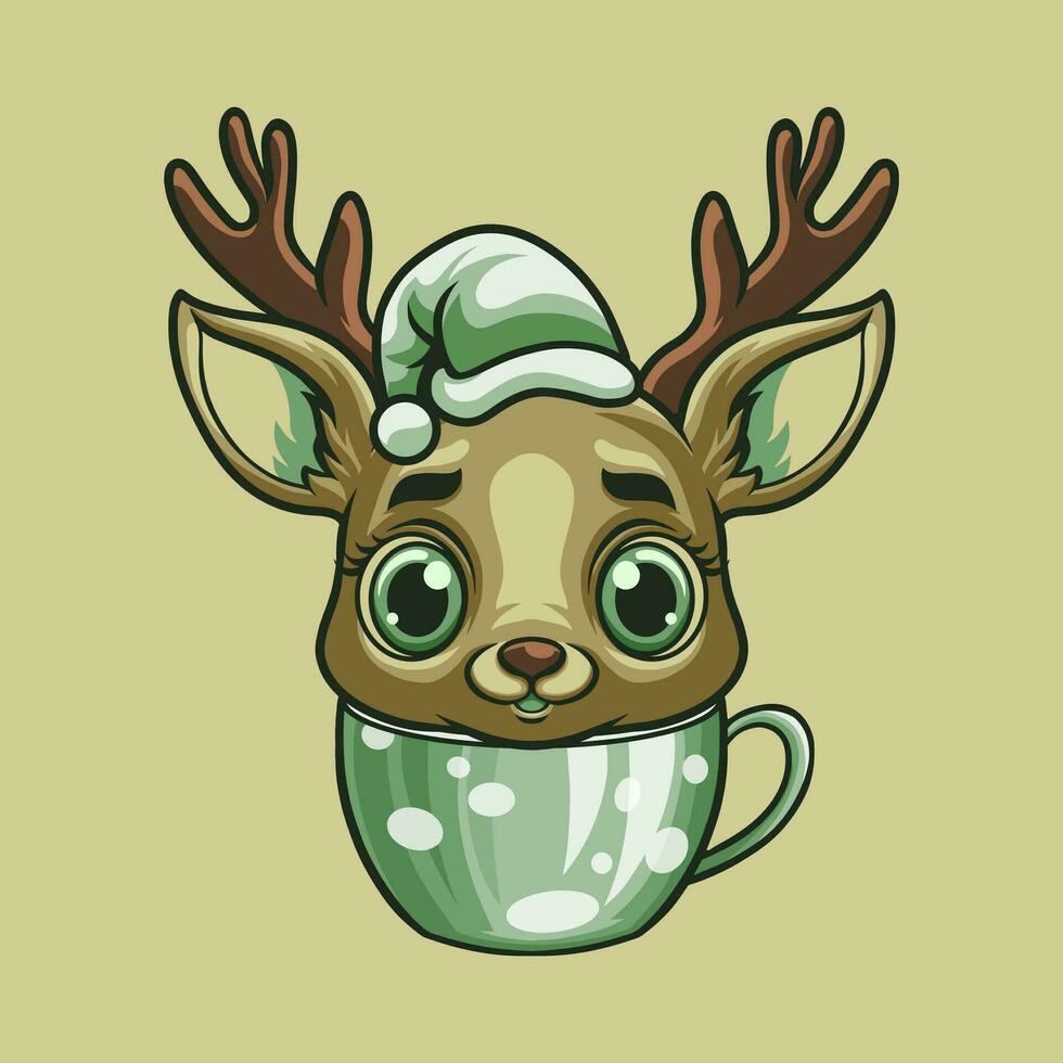 Deer Christmas mascot great illustration for your branding business vector