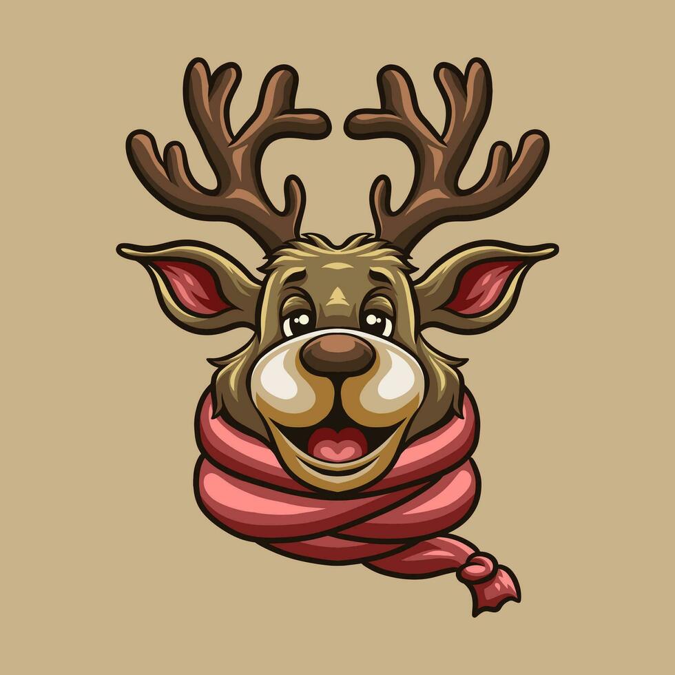 Deer Christmas mascot great illustration for your branding business vector