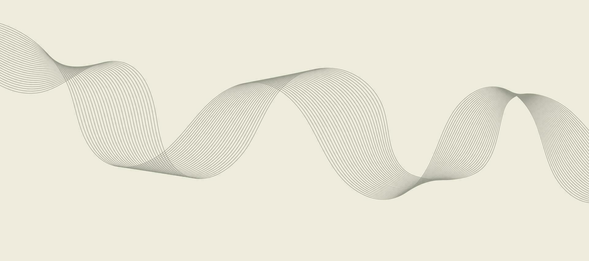 Abstract wave element for design. Digital frequency track equalizer. Stylized line art background. Vector illustration. Wave with lines created using blend tool. Curved Wavy Line, Smooth Stripe.