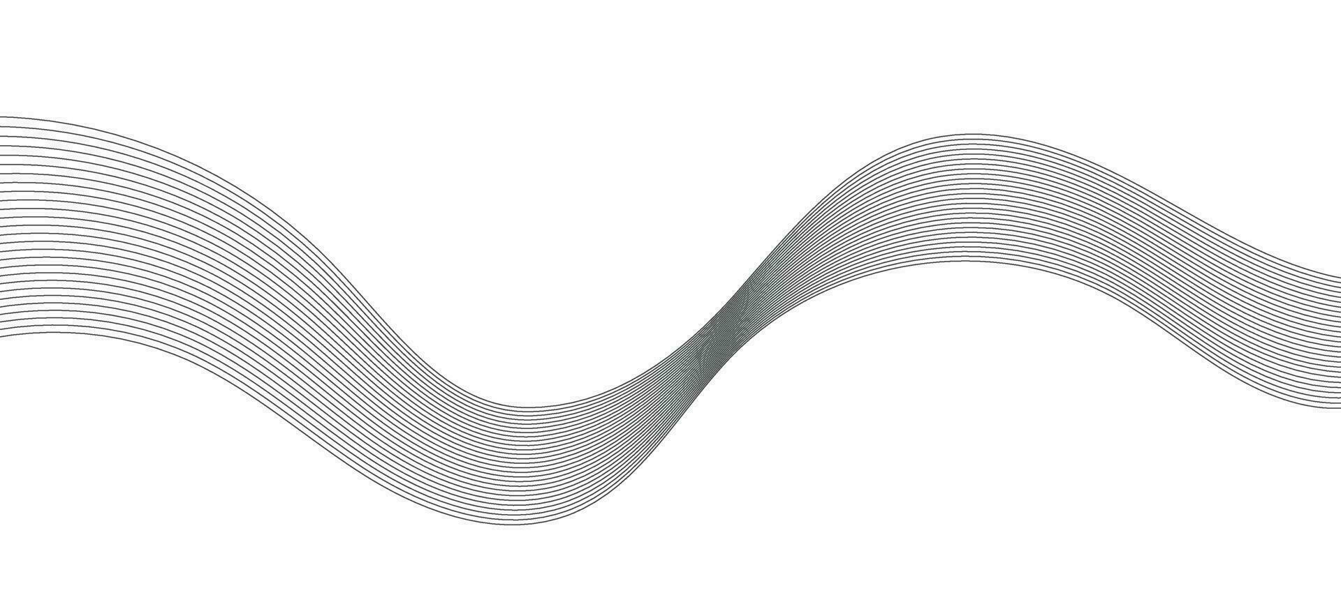 Abstract wave element for design. Digital frequency track equalizer. Stylized line art background. Vector illustration. Wave with lines created using blend tool. Curved Wavy Line, Smooth Stripe.