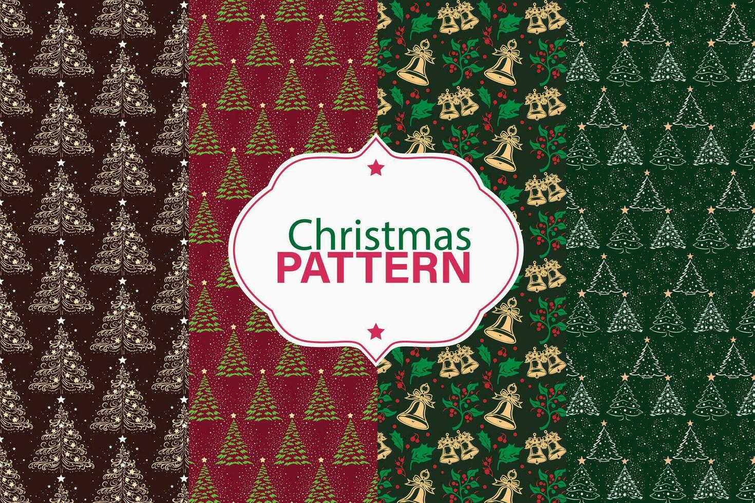 Christmas Pattern with Festive Trees vector