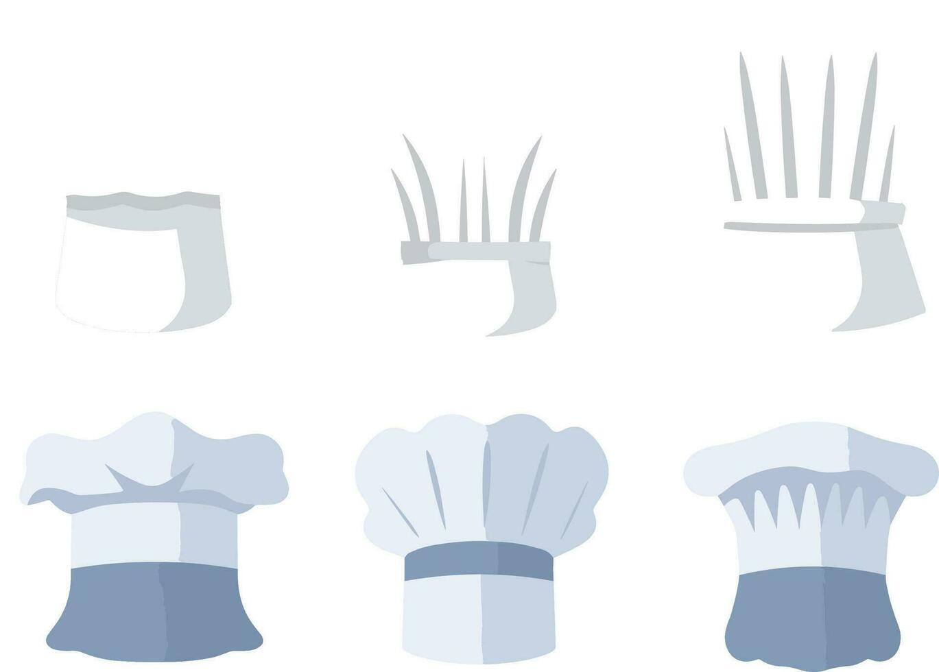 cocinero sombrero icono colocar. dibujos animados ilustración de cocinero sombrero vector íconos para web diseño
