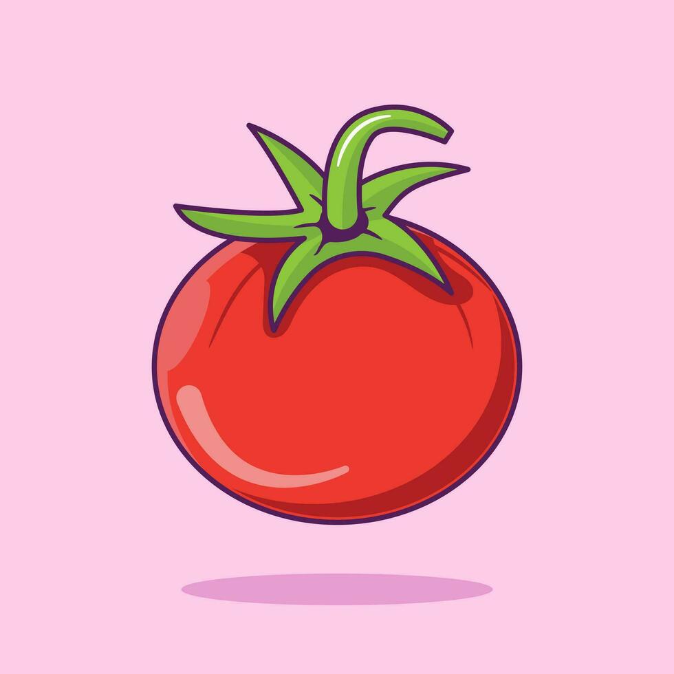 Tomato cartoon vector icon illustration food nature icon concept isolated premium