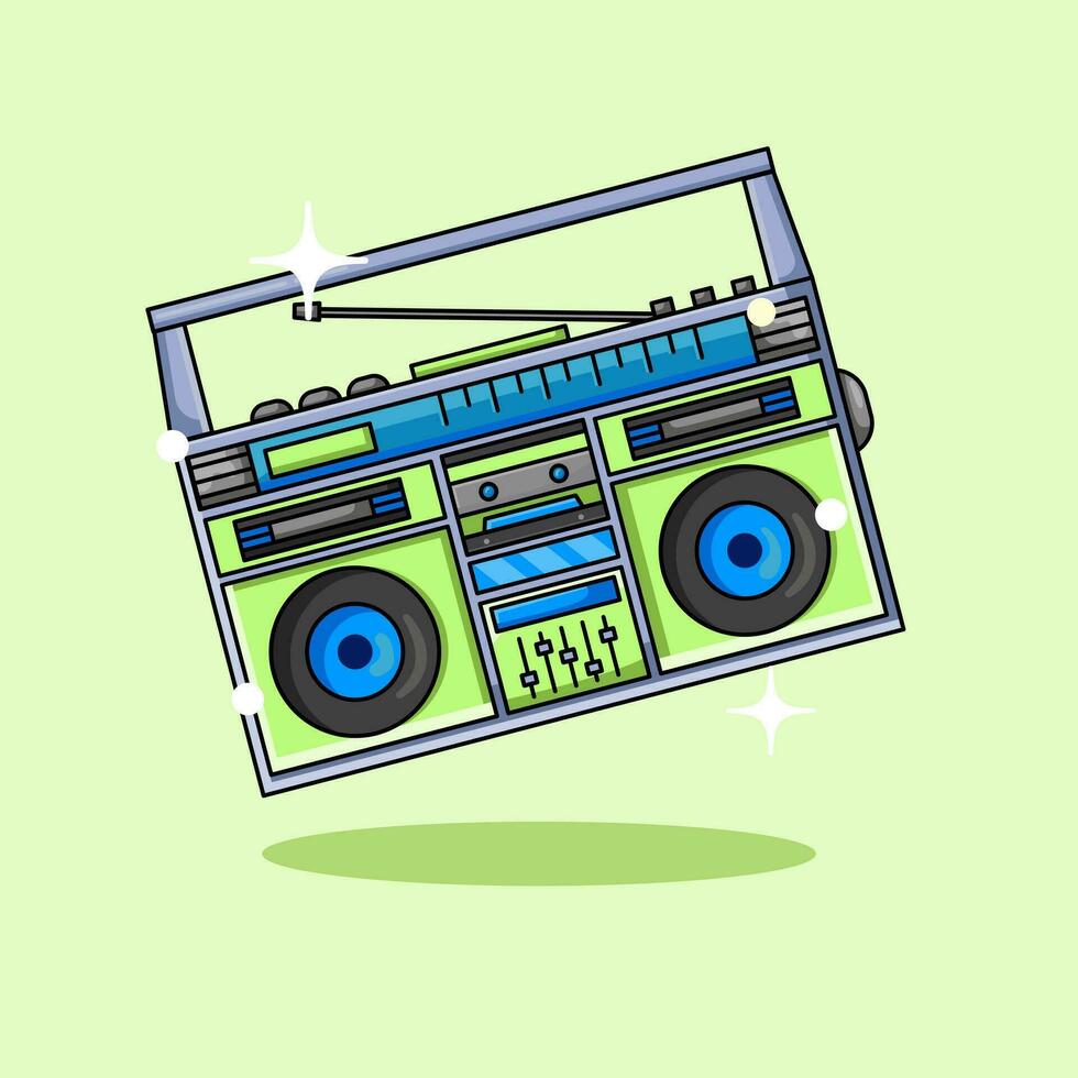 Radio Vector Icon Illustration. Radio Icon Concept. Flat Cartoon Style Suitable for Web Landing Page, Banner, Flyer, Sticker, Card, Background