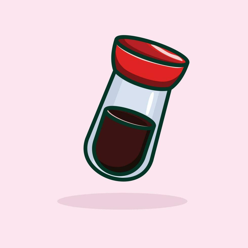 Shoyu Vector Icon Illustration. Shoyu Food Icon Concept Pine Green  Isolated. Flat Cartoon Style Suitable for Web Landing Page, Banner, Flyer, Sticker, Card, Background