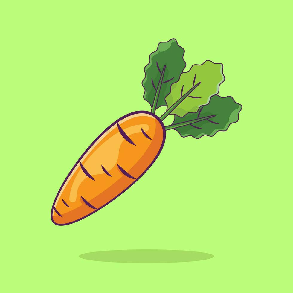 Carrot cartoon vector icon illustration food nature icon concept isolated premium