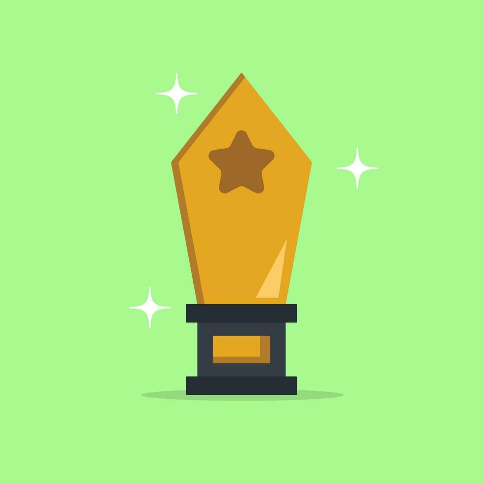 Trophy Vector Icon Illustration. Trophy Icon Concept Orange soft Isolated. Flat Cartoon Style Suitable for Web Landing Page, Banner, Flyer, Sticker, Card, Background