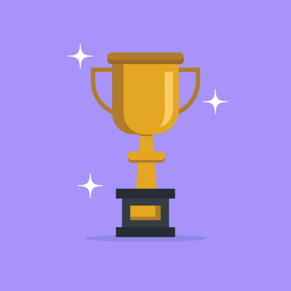 Trophy Vector Icon Illustration. Trophy Icon Concept Orange soft Isolated. Flat Cartoon Style Suitable for Web Landing Page, Banner, Flyer, Sticker, Card, Background