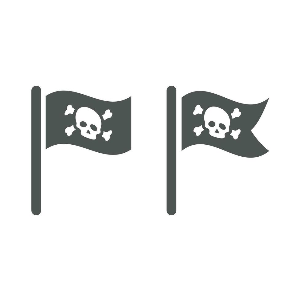 Waving pirate flag vector icon. Pirates simple symbol.