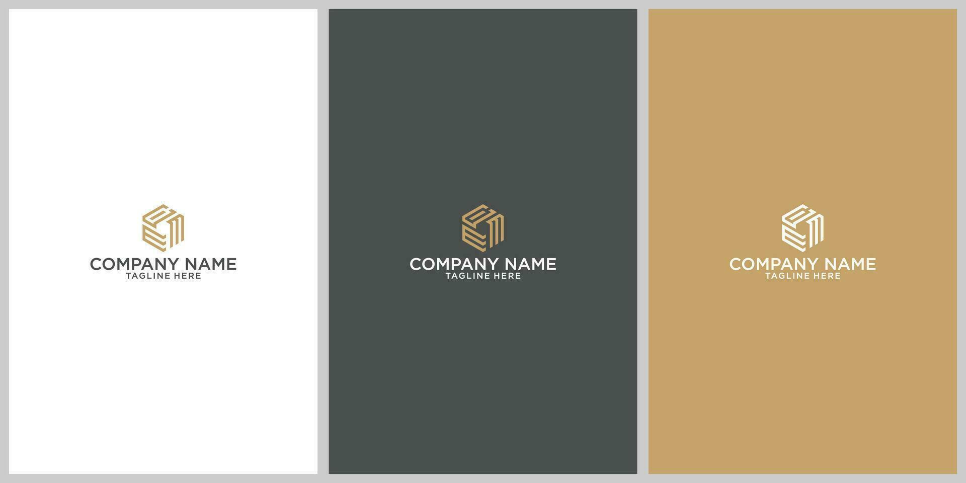 Logo ecm initial ecm marketing business investing brokers corporate design vektor illustration brand vector