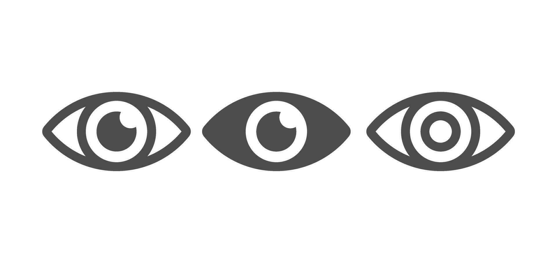 sencillo icono de ojo en blanco antecedentes vector