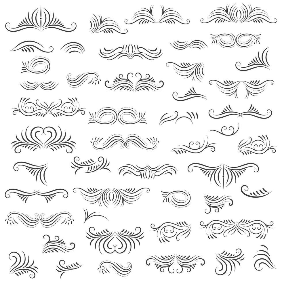 Vector graphic elements for design vector elements. Swirl elements decorative illustration. Classic calligraphy swirls, greeting cards, wedding invitations, royal certificates and graphic design.