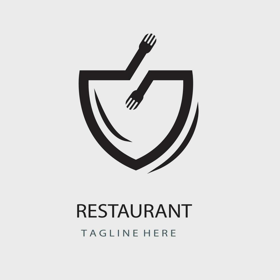restaurante tenedor cuchara logo vector. restaurante comida logo icono ilustrador.tenedor y cuchara logo símbolo para todas restaurante comida dieta vector