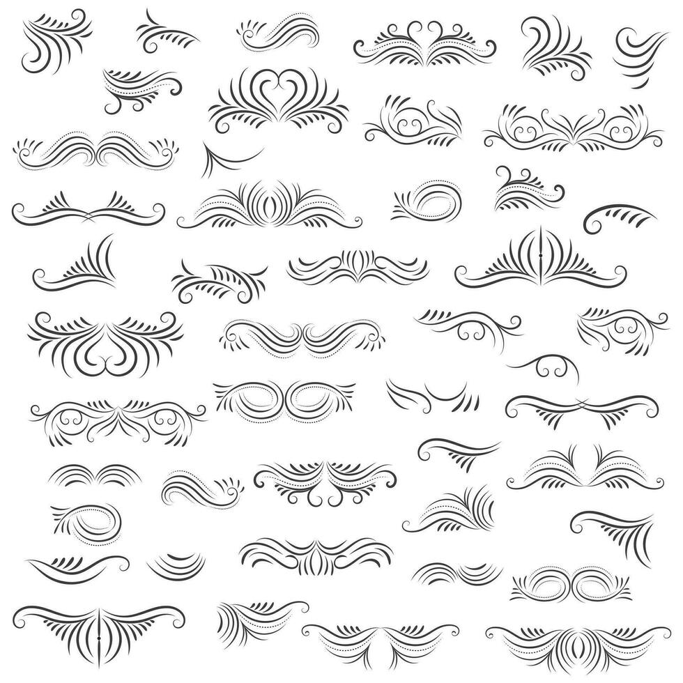 Vector graphic elements for design vector elements. Swirl elements decorative illustration. Classic calligraphy swirls, greeting cards, wedding invitations, royal certificates and graphic design.