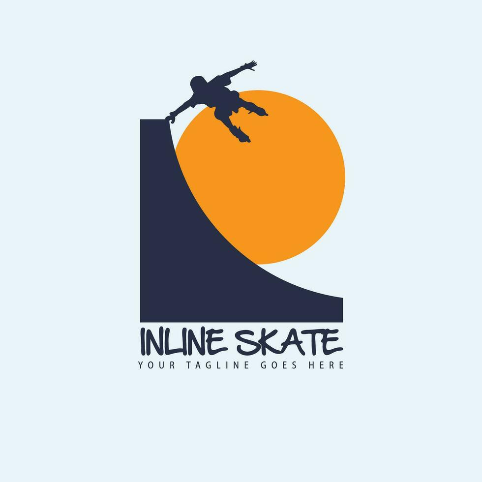 inline skating logo vector