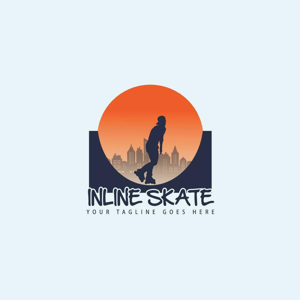 inline skating logo vector