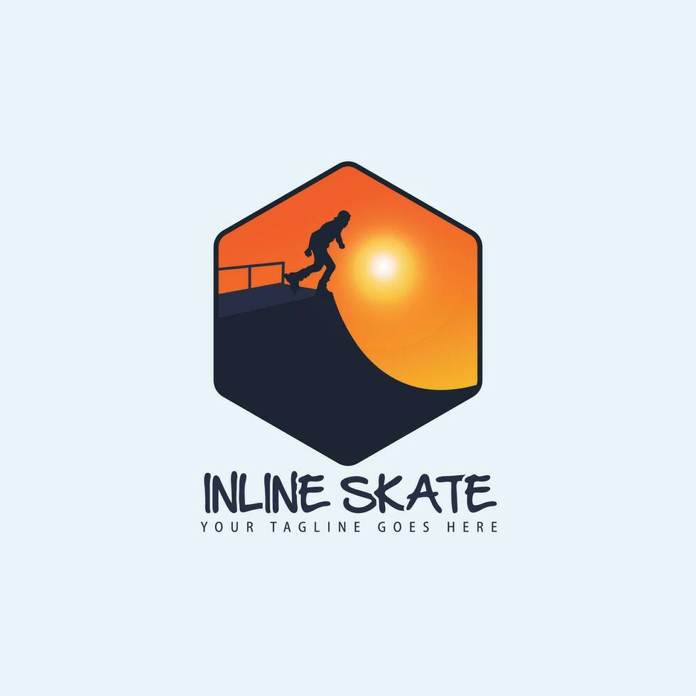 en línea Patinaje logo vector