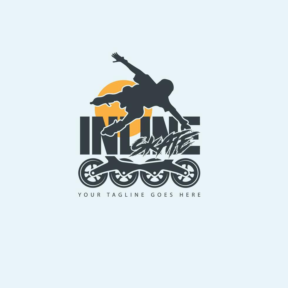 inline skating logo vector