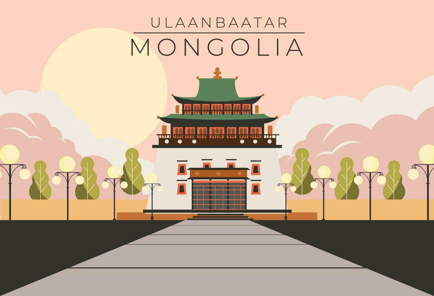 Ulaanbaatar Mongolia background vector