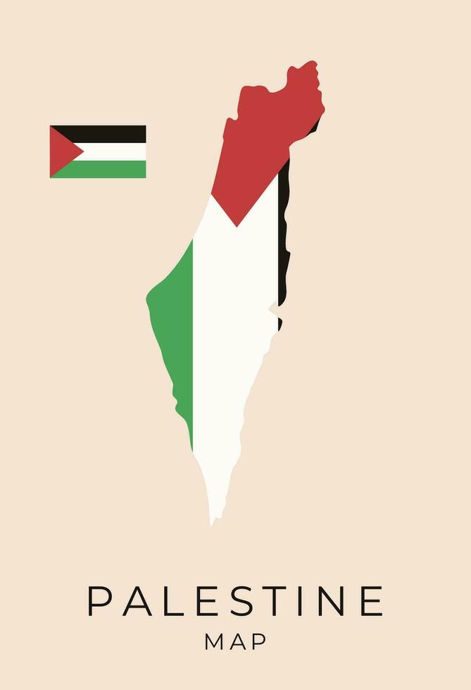 Palestine mosque and map vector