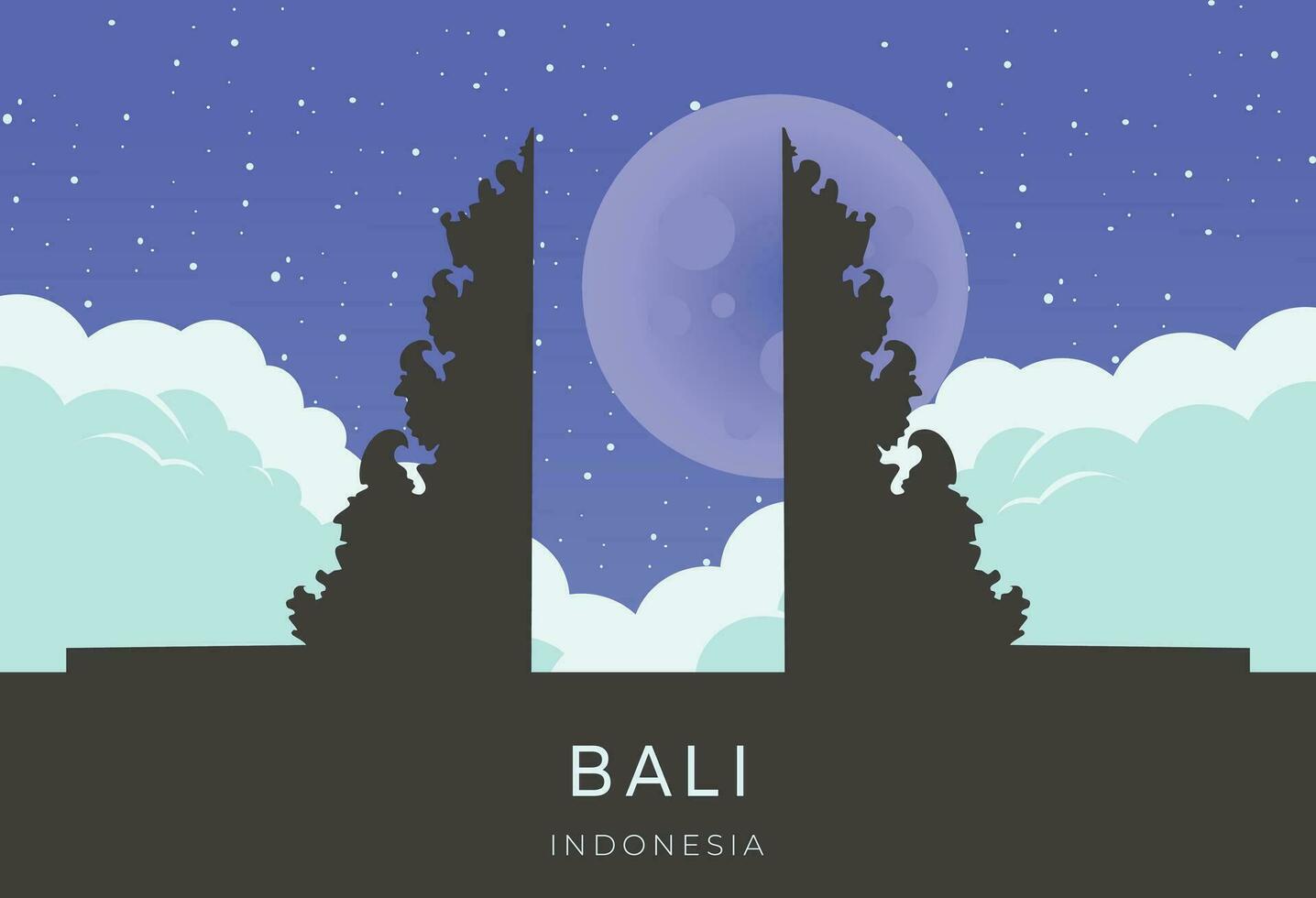 bali punto de referencia Indonesia turismo y viaje vector