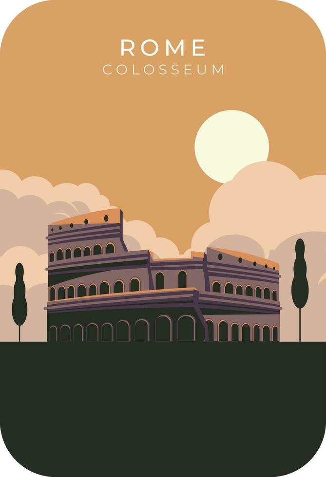 Roma coliseo antecedentes vector