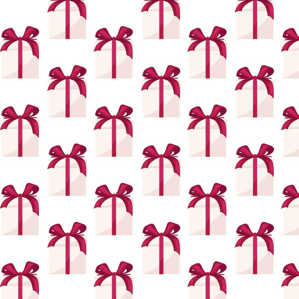 modelo blanco regalo cajas con rojo arco y cinta. fiesta presente cajas modelo para saludo tarjeta en Navidad, nuevo año, cumpleaños y aniversario vector