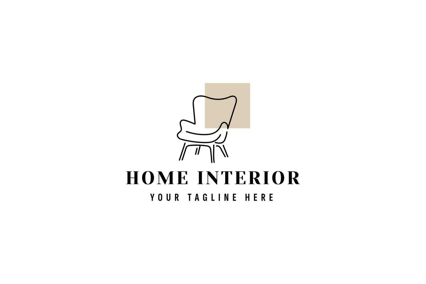 hogar interior logo vector icono ilustración