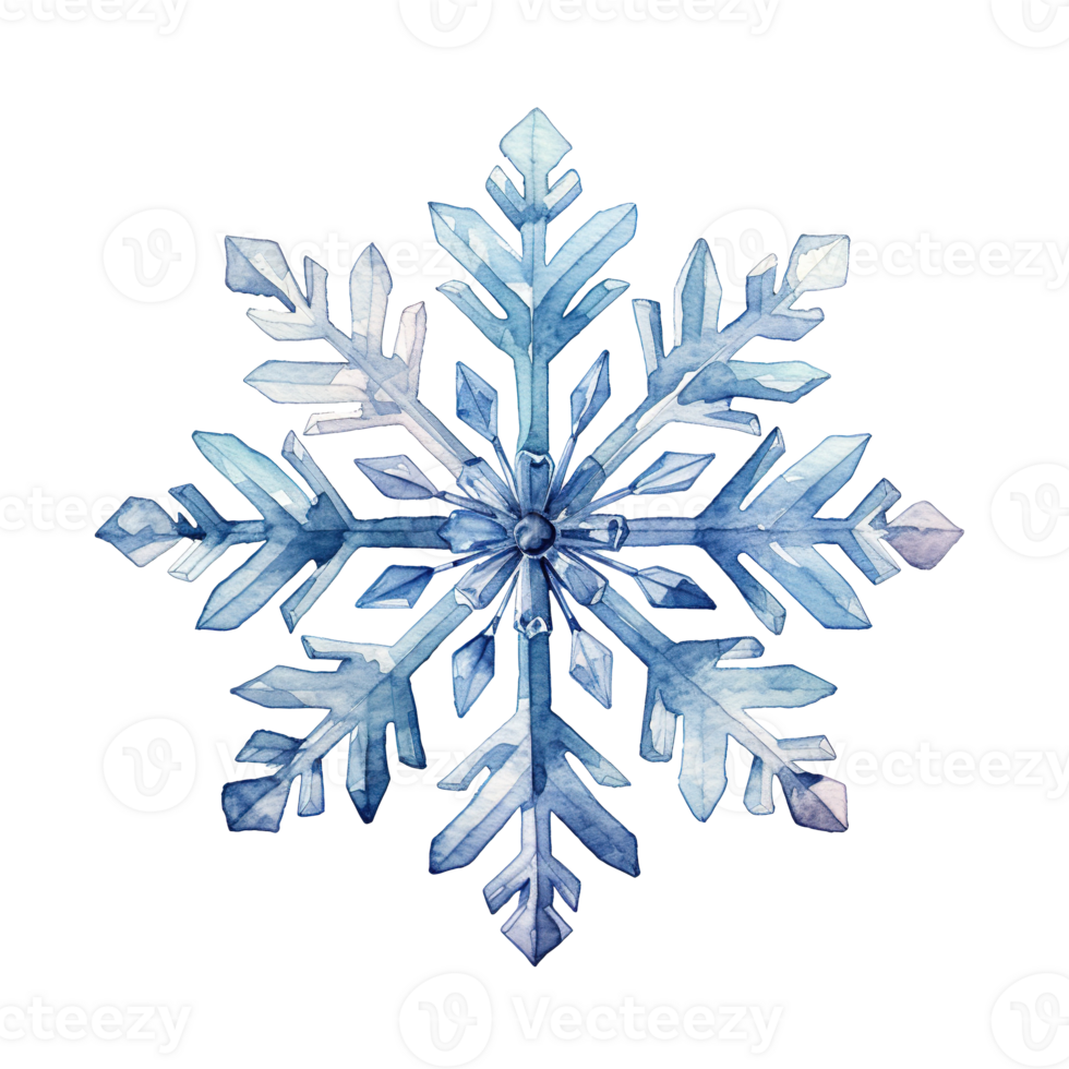 Snowflake For Christmas Event. Watercolor Style. AI Generated png