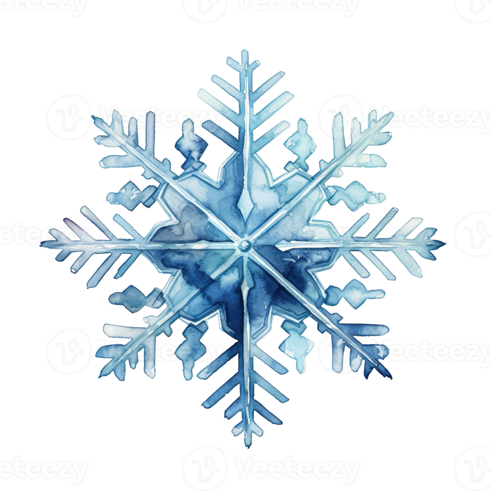 Snowflake For Christmas Event. Watercolor Style. AI Generated png