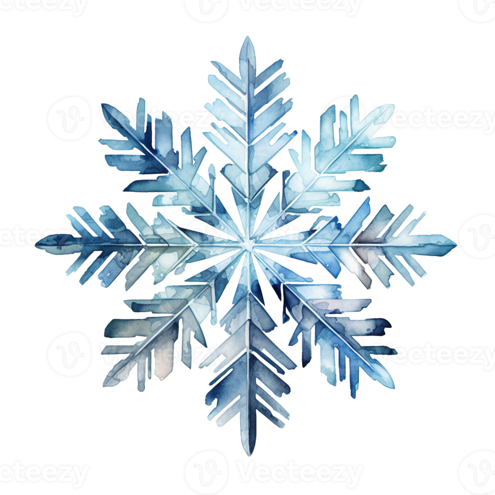 Snowflake For Christmas Event. Watercolor Style. AI Generated png
