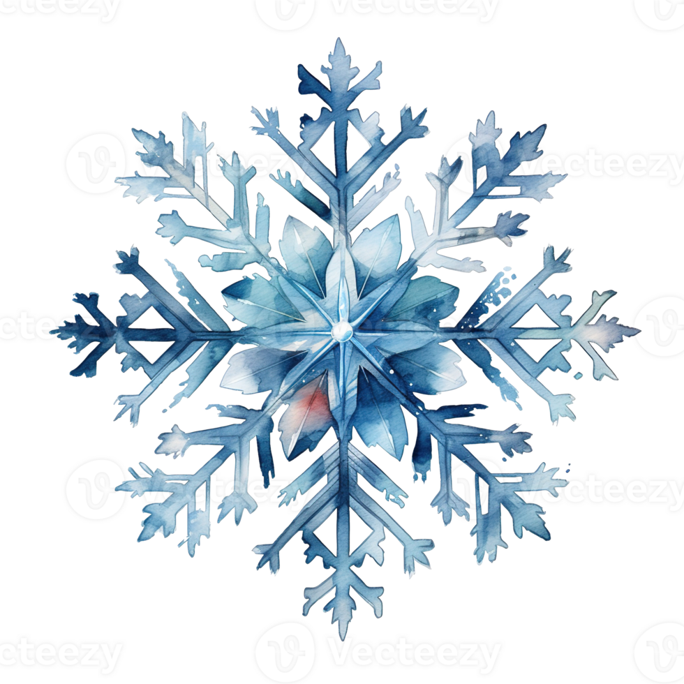 Snowflake For Christmas Event. Watercolor Style. AI Generated png